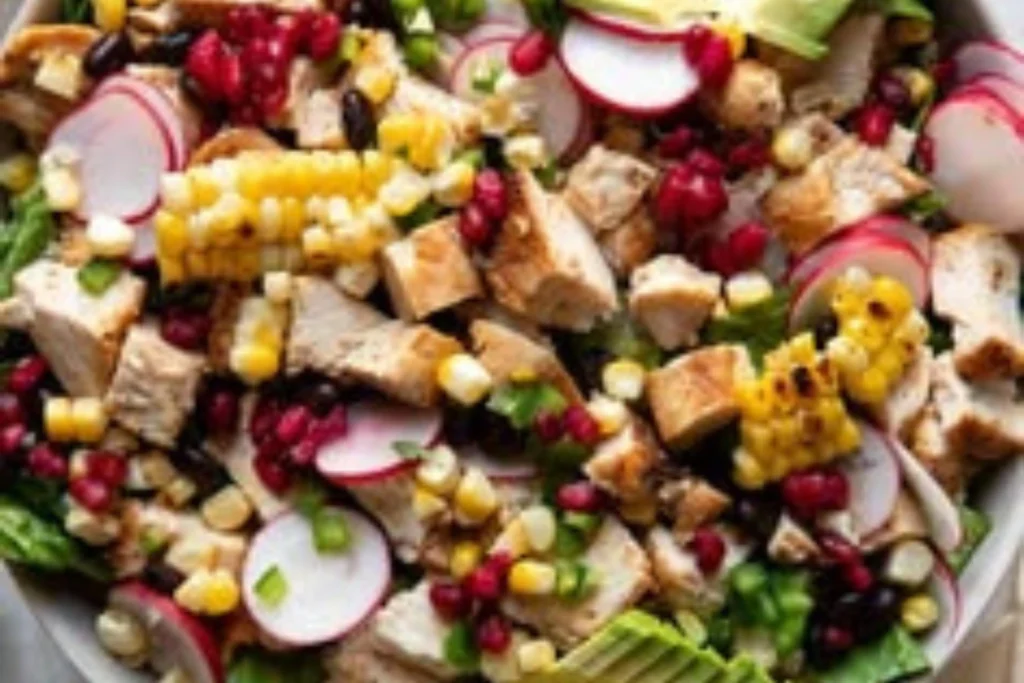 Chicken salad with Avocado and Pomegranate