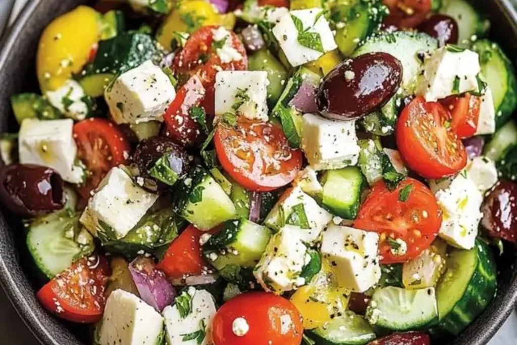Exotic Vegetable Salad with Feta Cheese